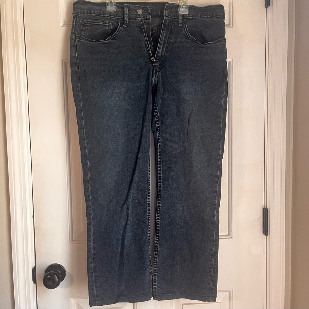 Levis Mens  514 Straight-fit Jeans Dark Blue 34” Width Hemmed to 27” Length